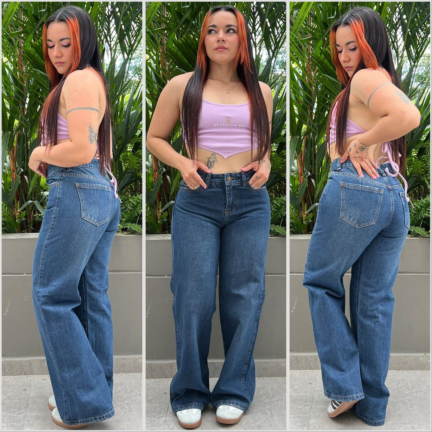 WIDE LEG BOTA RECTA AZUL MEDIO