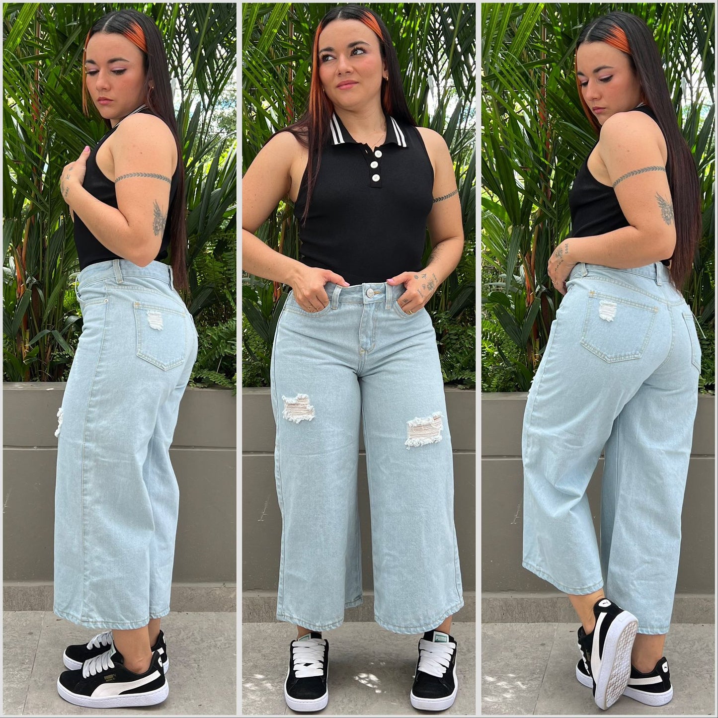CULOTTE AZUL CLARO CON ROTOS