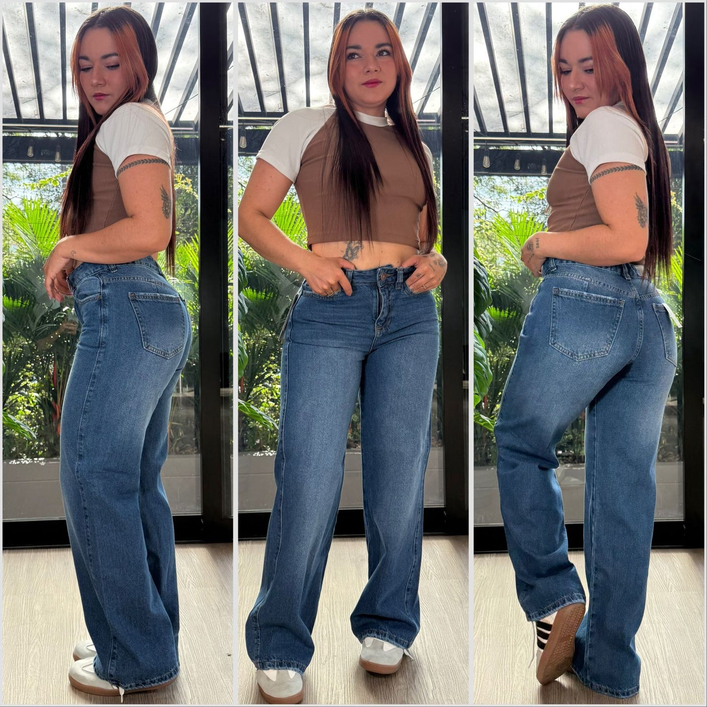 WIDE LEG BOTA RECTA AMERICANO OSCUR0