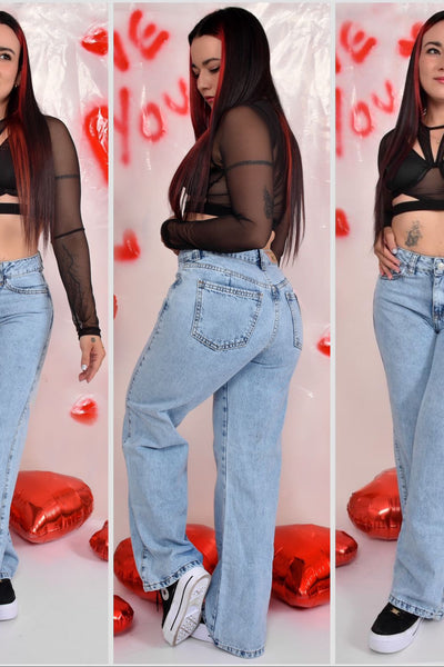 WIDE LEG BOTA RECTA AMERICANO CLARO