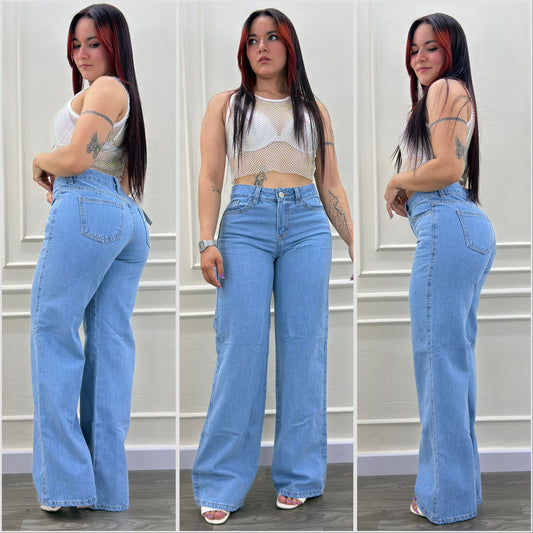 WIDE LEG AZUL AMERICANO CLARO